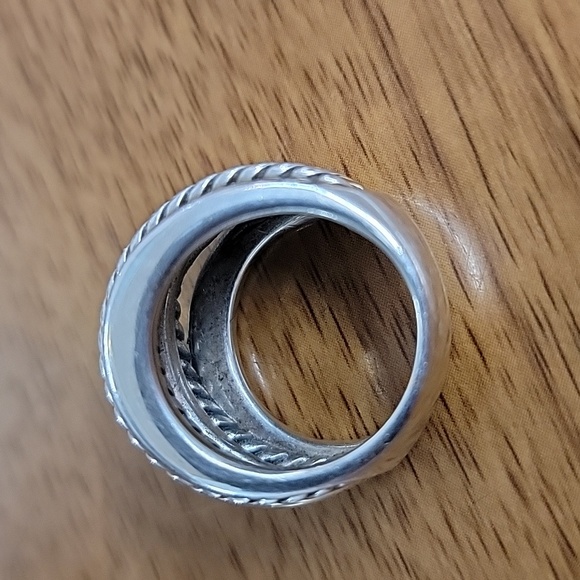 David Yurman Crossover Ring In Sterling Silver with 14k Yellow Gold - Picture 6 of 9